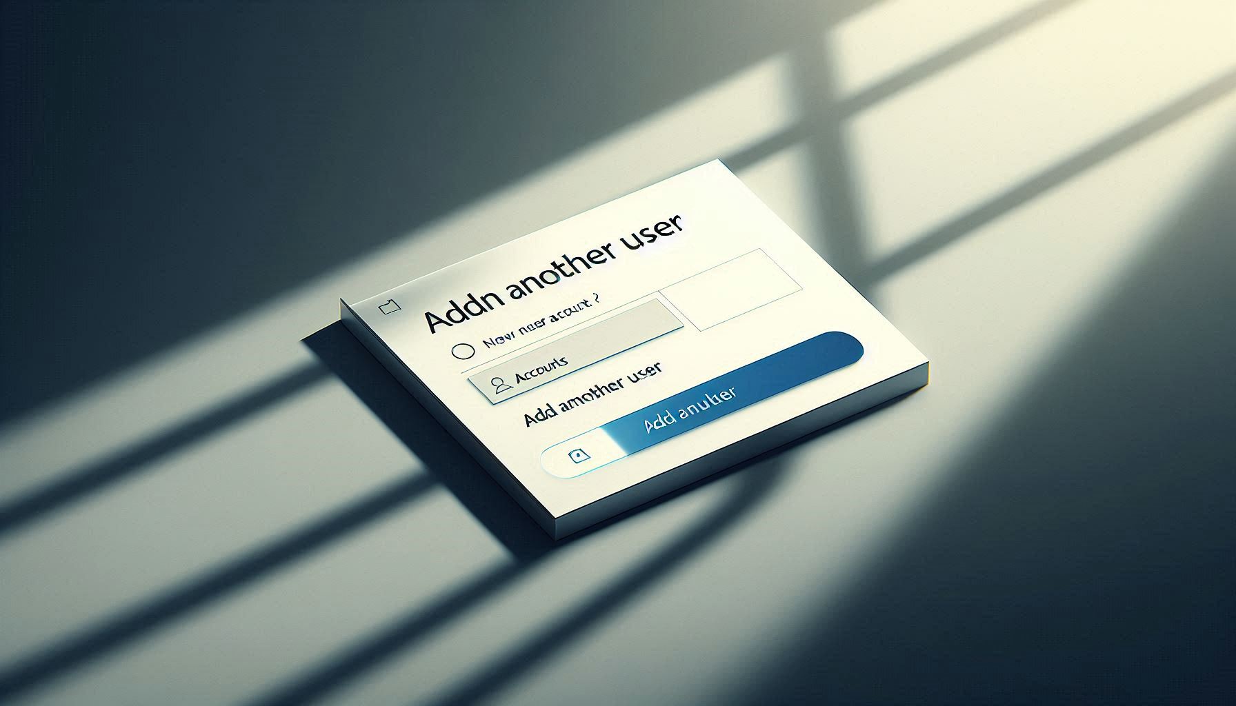 Windows user account creation settings.