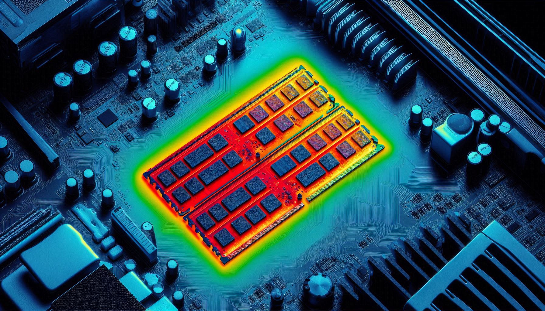 Heatmap of a computer system showing overheating RAM modules.