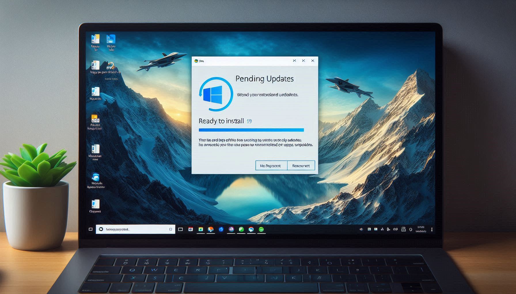 Windows Update settings screen showing pending updates.