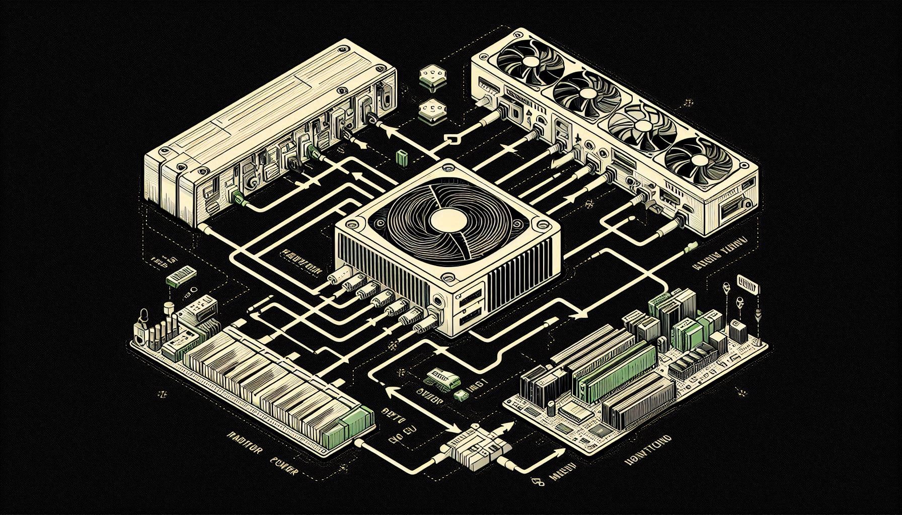 Diagram showing the connection between PSU and RAM.