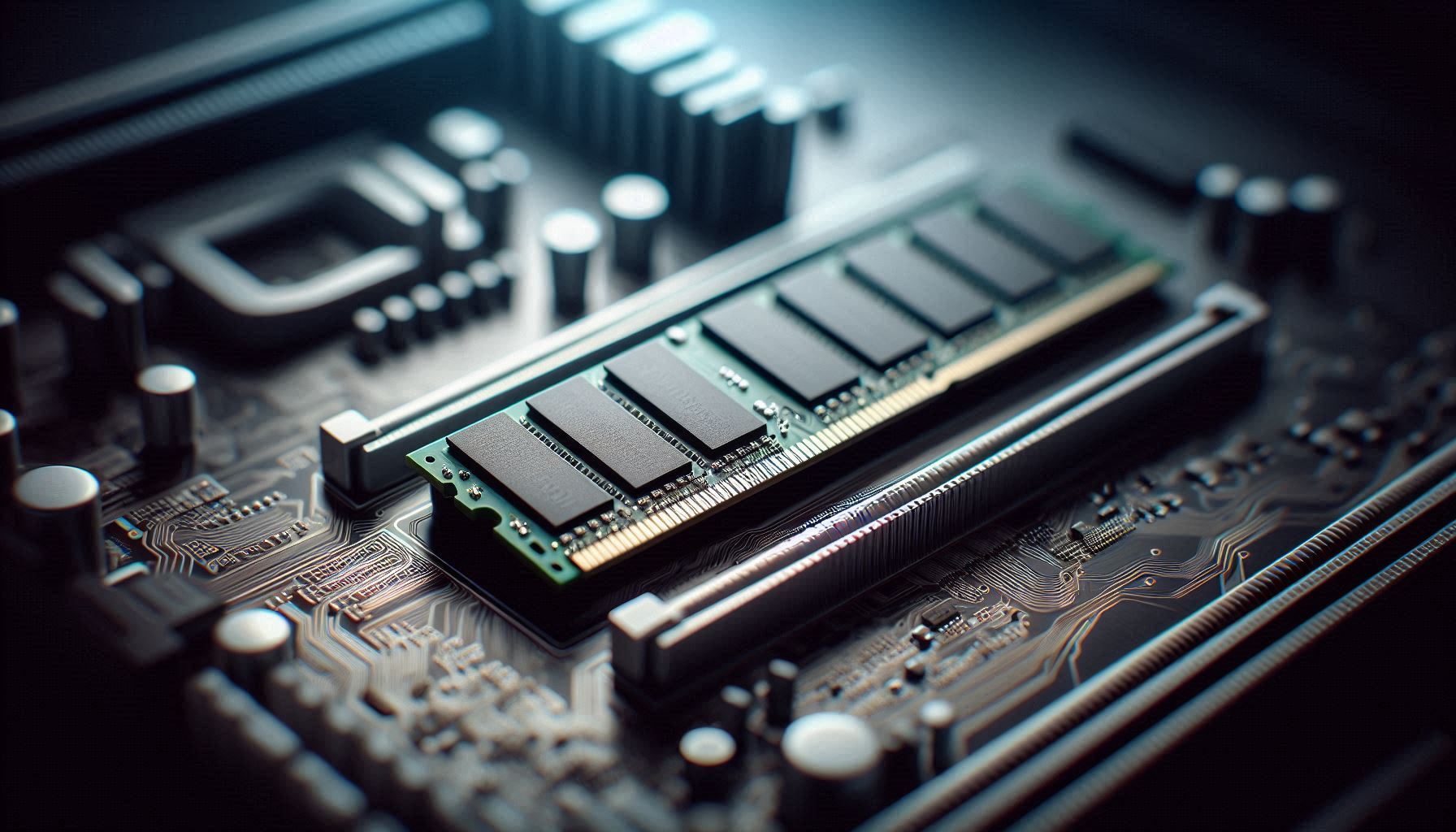 A single RAM stick installed in a slot.